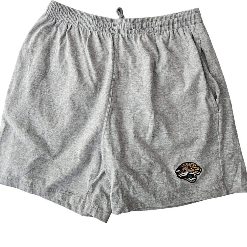 Y2K VTG NFL Jacksonville Jaguars Lounge Shorts Mens Medium Grey Embroidered Logo